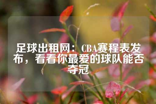 足球出租网：CBA赛程表发布，看看你最爱的球队能否夺冠