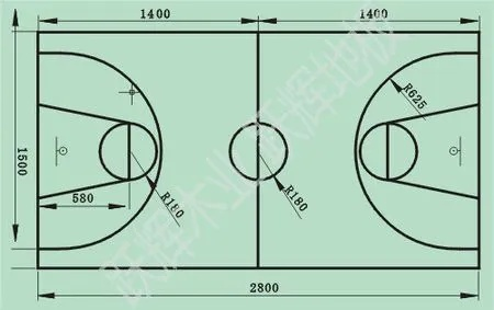 室外篮球场标准尺寸图，打篮球必备
